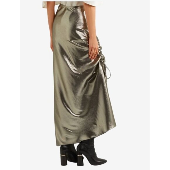 Ellery Laura Silver Lamé Ruche Slip Skirt 65% Silk US 0 Australian Coture $2195 - Picture 16 of 16